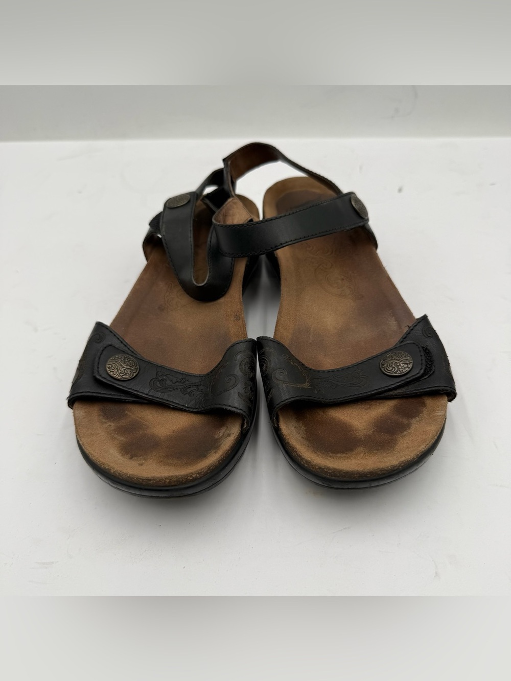 B57 Dansko Women's US Size 6.5–7 EU 37 Black Leather Adjustable Comfort Sandals